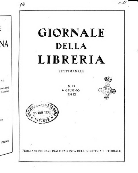 Giornale della libreria organo ufficiale della Associazione italiana editori