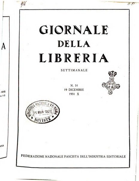 Giornale della libreria organo ufficiale della Associazione italiana editori