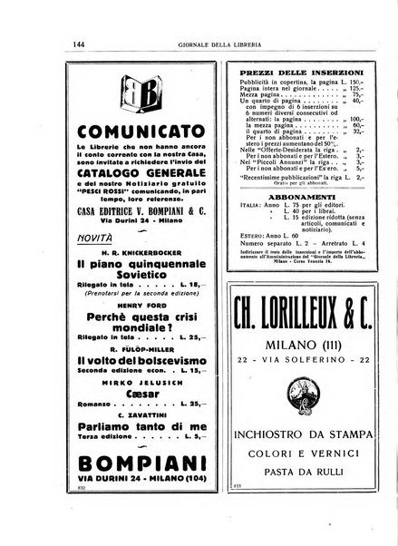 Giornale della libreria organo ufficiale della Associazione italiana editori