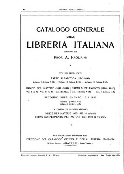 Giornale della libreria organo ufficiale della Associazione italiana editori