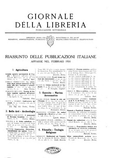 Giornale della libreria organo ufficiale della Associazione italiana editori