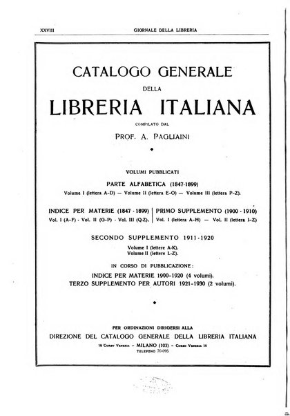 Giornale della libreria organo ufficiale della Associazione italiana editori