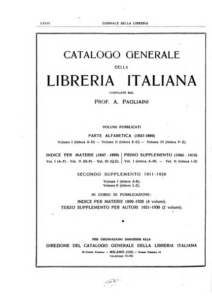 Giornale della libreria organo ufficiale della Associazione italiana editori