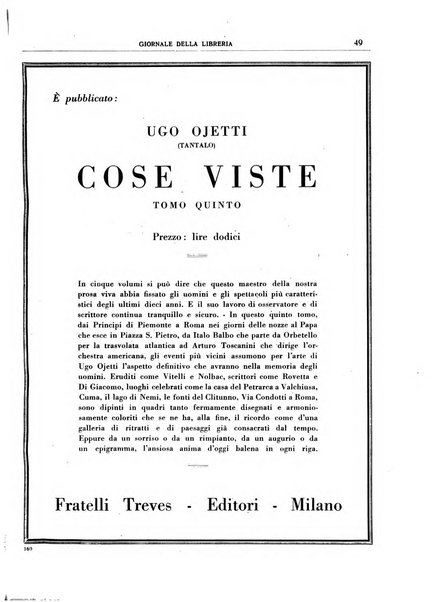 Giornale della libreria organo ufficiale della Associazione italiana editori