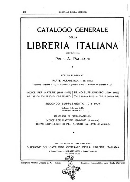 Giornale della libreria organo ufficiale della Associazione italiana editori