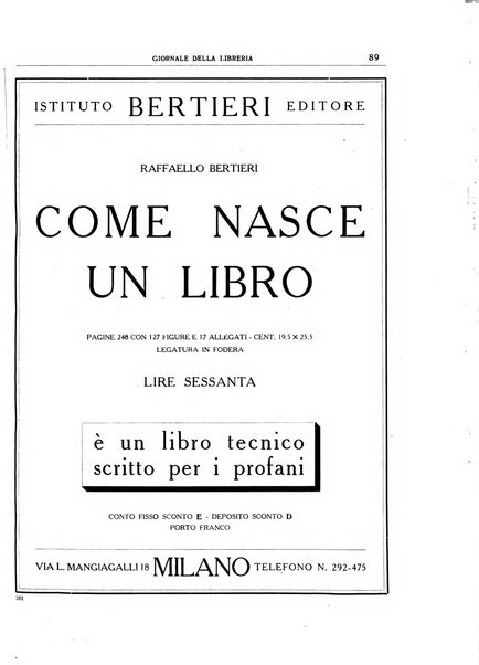 Giornale della libreria organo ufficiale della Associazione italiana editori