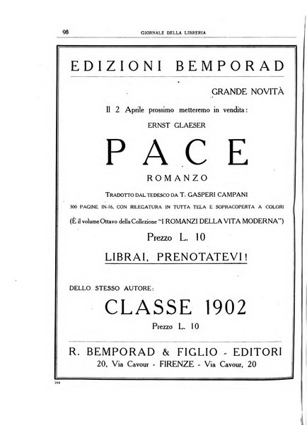 Giornale della libreria organo ufficiale della Associazione italiana editori