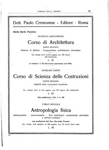 Giornale della libreria organo ufficiale della Associazione italiana editori