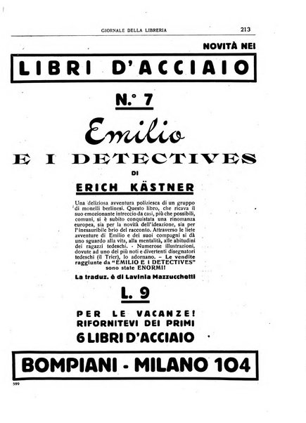 Giornale della libreria organo ufficiale della Associazione italiana editori