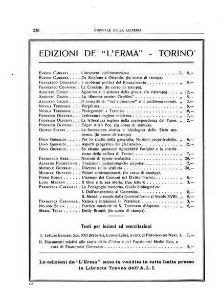 Giornale della libreria organo ufficiale della Associazione italiana editori