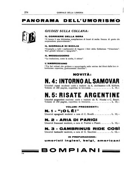 Giornale della libreria organo ufficiale della Associazione italiana editori