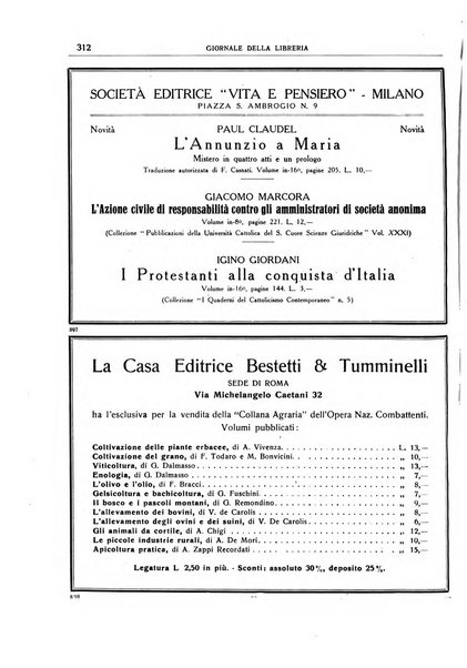 Giornale della libreria organo ufficiale della Associazione italiana editori