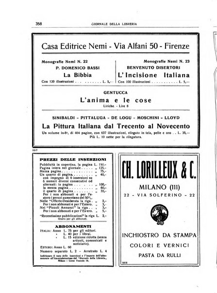 Giornale della libreria organo ufficiale della Associazione italiana editori