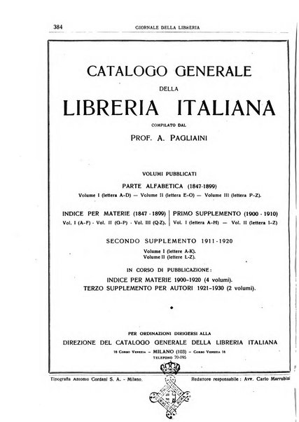 Giornale della libreria organo ufficiale della Associazione italiana editori