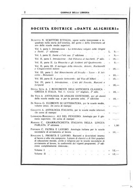 Giornale della libreria organo ufficiale della Associazione italiana editori