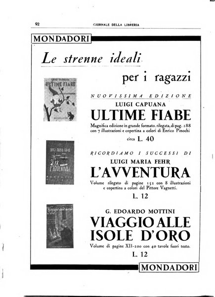 Giornale della libreria organo ufficiale della Associazione italiana editori