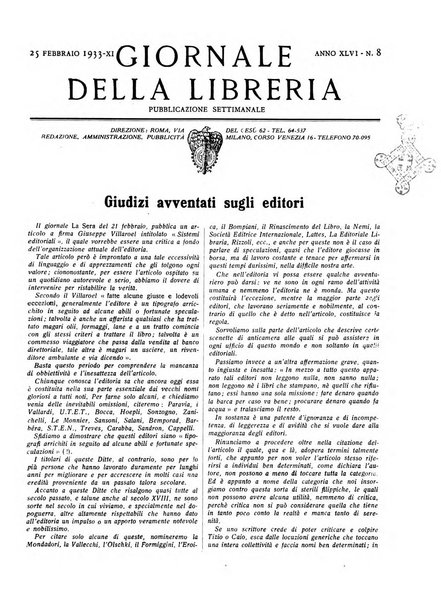 Giornale della libreria organo ufficiale della Associazione italiana editori