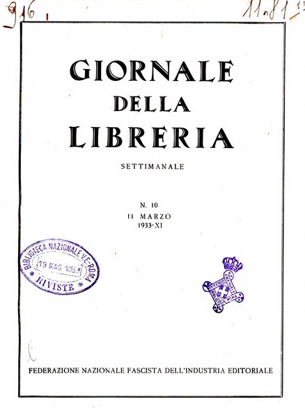 Giornale della libreria organo ufficiale della Associazione italiana editori