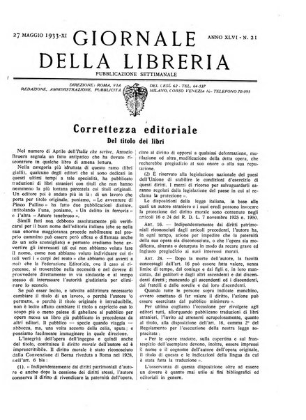 Giornale della libreria organo ufficiale della Associazione italiana editori