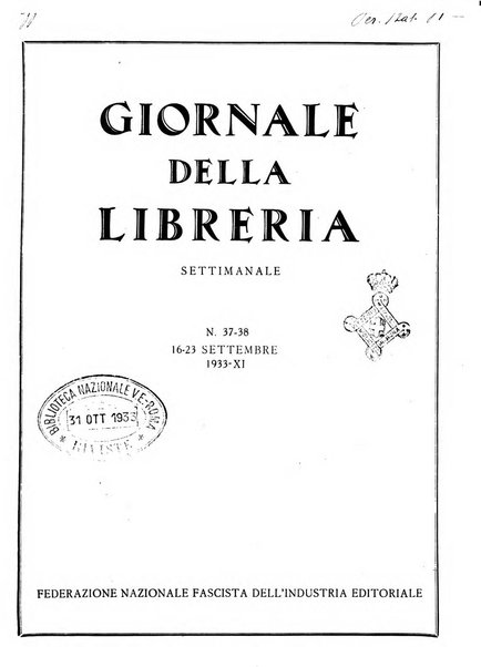 Giornale della libreria organo ufficiale della Associazione italiana editori