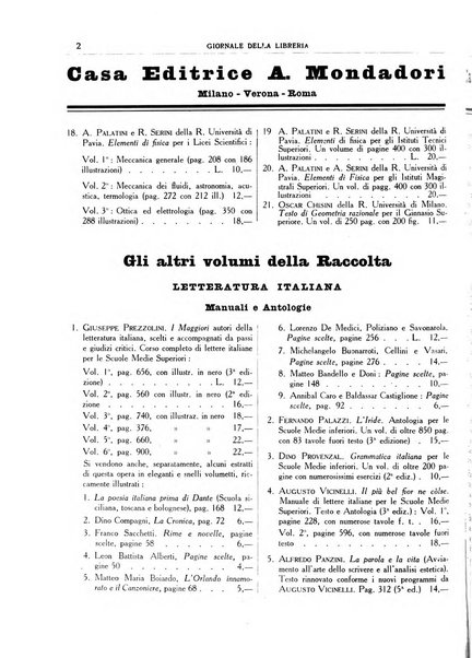 Giornale della libreria organo ufficiale della Associazione italiana editori