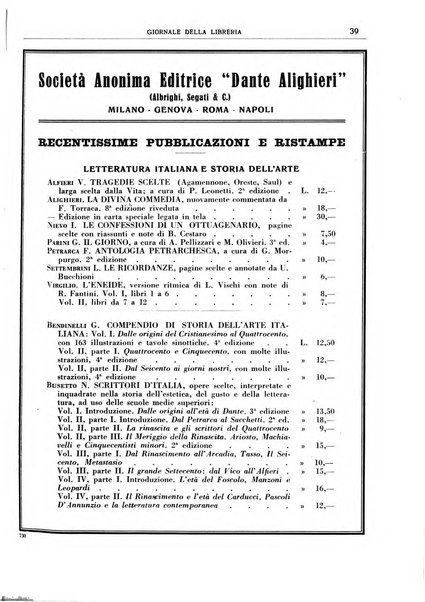 Giornale della libreria organo ufficiale della Associazione italiana editori