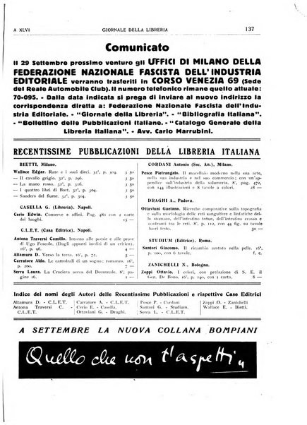 Giornale della libreria organo ufficiale della Associazione italiana editori