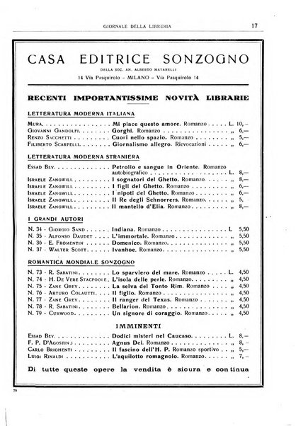 Giornale della libreria organo ufficiale della Associazione italiana editori