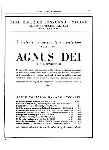 Giornale della libreria organo ufficiale della Associazione italiana editori