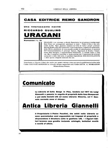 Giornale della libreria organo ufficiale della Associazione italiana editori