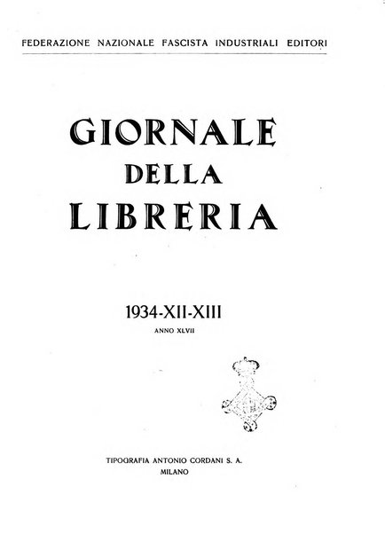 Giornale della libreria organo ufficiale della Associazione italiana editori