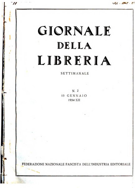 Giornale della libreria organo ufficiale della Associazione italiana editori