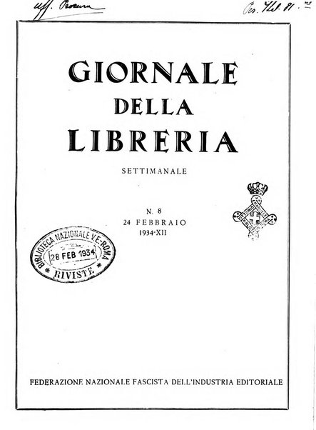 Giornale della libreria organo ufficiale della Associazione italiana editori