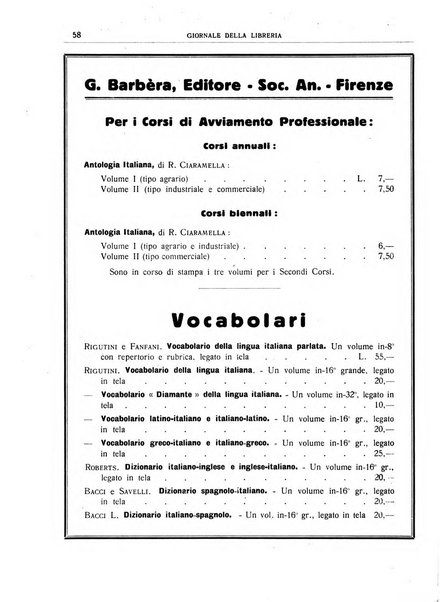 Giornale della libreria organo ufficiale della Associazione italiana editori