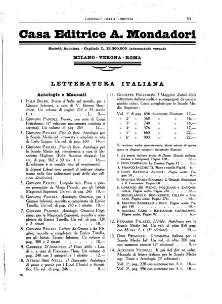 Giornale della libreria organo ufficiale della Associazione italiana editori