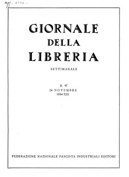 Giornale della libreria organo ufficiale della Associazione italiana editori