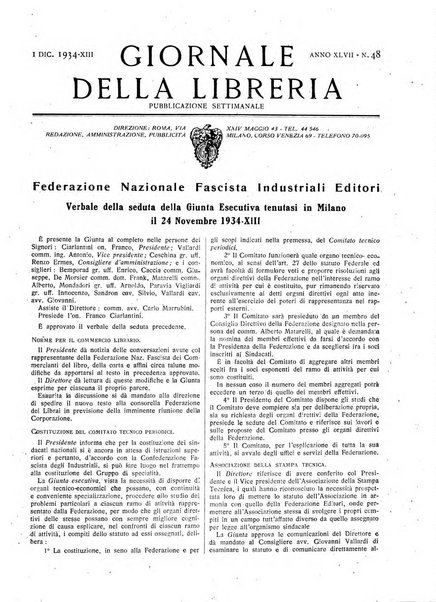 Giornale della libreria organo ufficiale della Associazione italiana editori