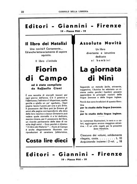 Giornale della libreria organo ufficiale della Associazione italiana editori