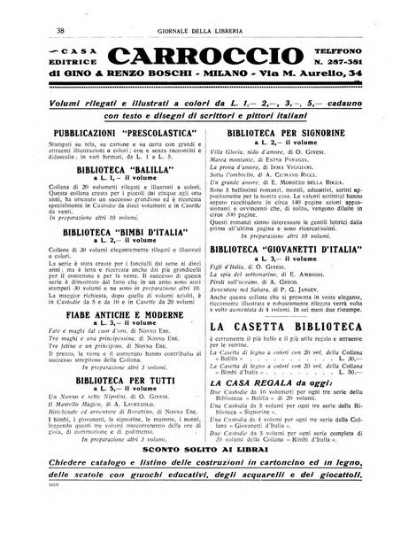 Giornale della libreria organo ufficiale della Associazione italiana editori