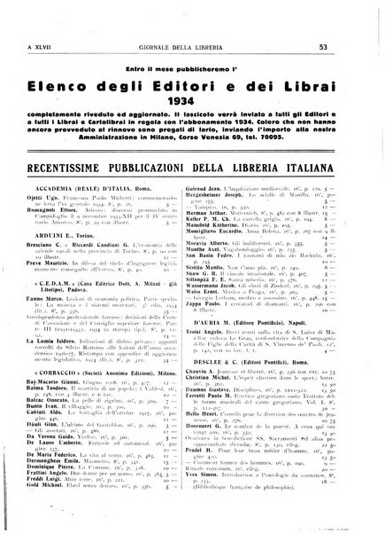 Giornale della libreria organo ufficiale della Associazione italiana editori