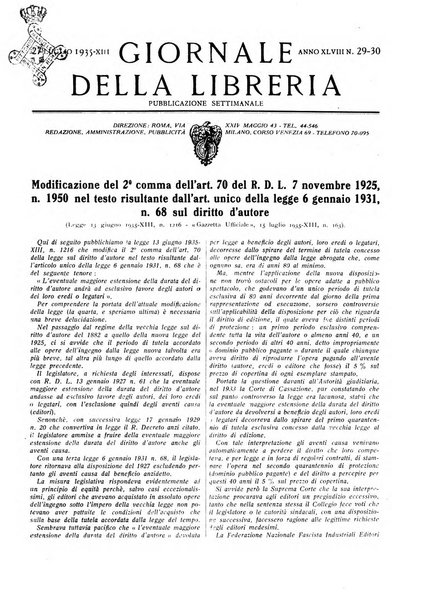 Giornale della libreria organo ufficiale della Associazione italiana editori