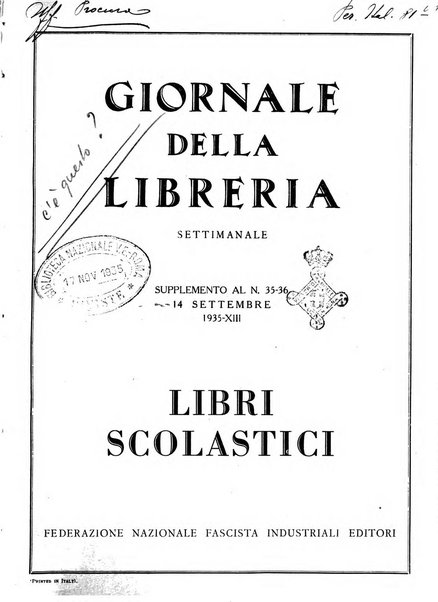 Giornale della libreria organo ufficiale della Associazione italiana editori