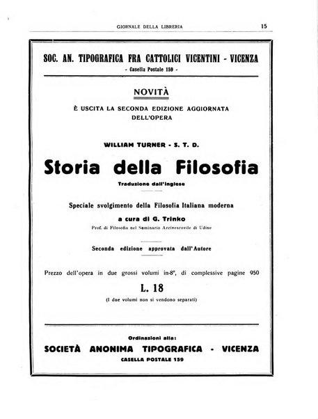 Giornale della libreria organo ufficiale della Associazione italiana editori