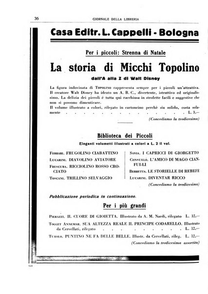 Giornale della libreria organo ufficiale della Associazione italiana editori