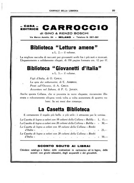 Giornale della libreria organo ufficiale della Associazione italiana editori