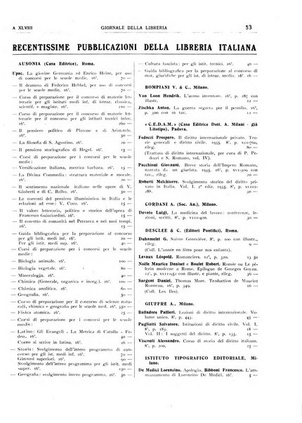 Giornale della libreria organo ufficiale della Associazione italiana editori