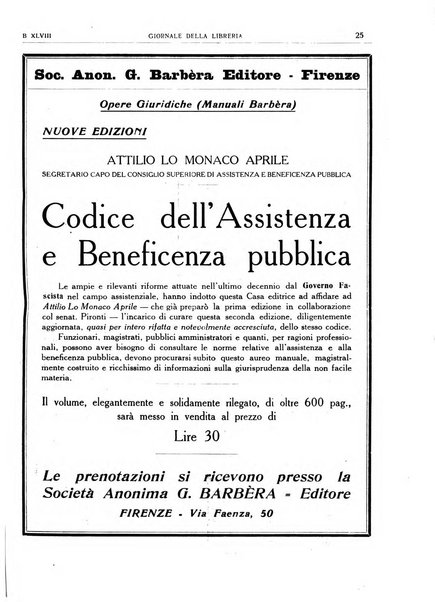 Giornale della libreria organo ufficiale della Associazione italiana editori