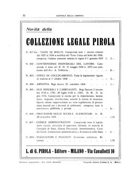 Giornale della libreria organo ufficiale della Associazione italiana editori