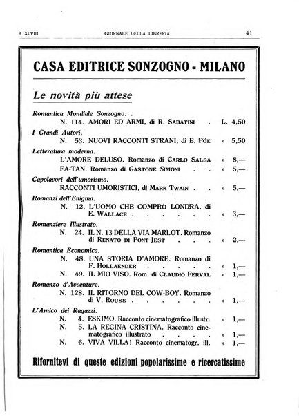 Giornale della libreria organo ufficiale della Associazione italiana editori