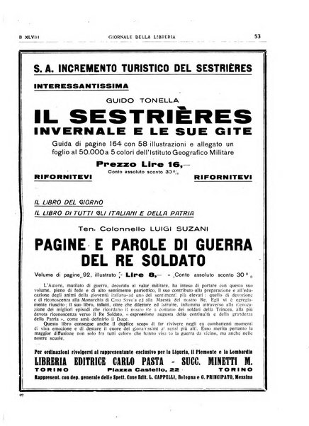 Giornale della libreria organo ufficiale della Associazione italiana editori